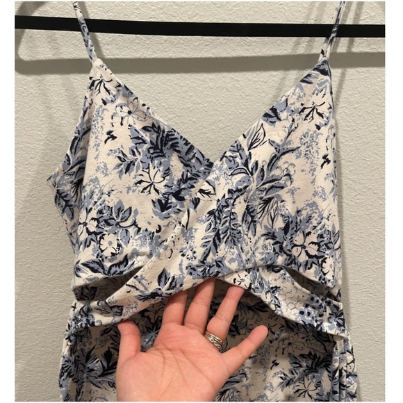 FREE PEOPLE Blue White Spaghetti Straps Mini Dress - Picture 3 of 4